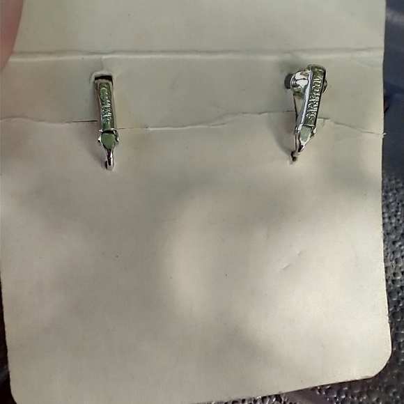 Women's silver tone dangle chandelier earrings. - Picture 3 of 4